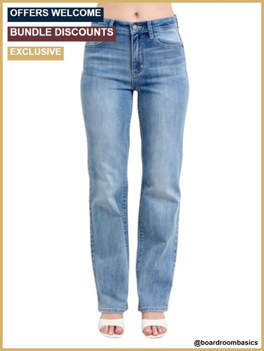 High-Rise Straight Leg Dad Jeans 90s Retro Denim Stretchable